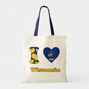 Bolsa Tote Eu amo Wisconsin