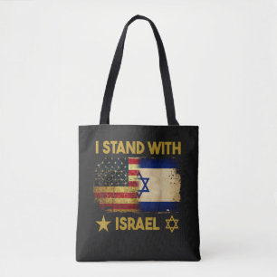 Bolsa Tote Eu Apoio Israel Bandeira da América
