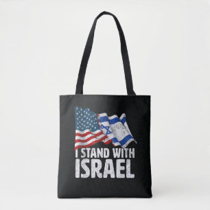 Bolsa Tote Eu Apoio Israel EUA Bandeira Americana
