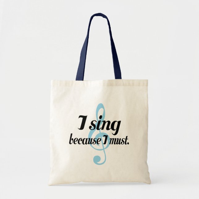 Bolsa Tote Eu canto porque eu devo presente da música (Frente)