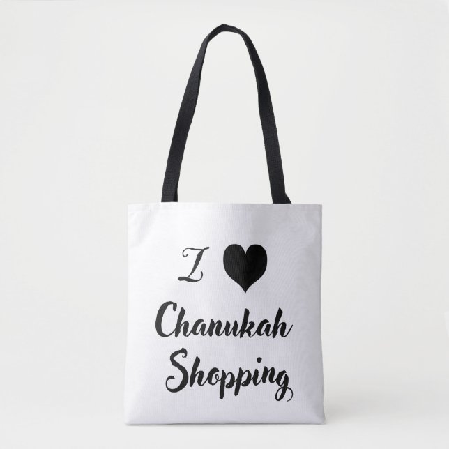 Bolsa Tote Eu 🖤 Chanukah. Comprar (Frente)