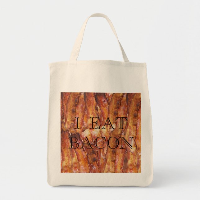 Bolsa Tote Eu Comi Texto Bacon com Fundo (Frente)