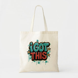 Bolsa Tote EU CONSIGO Isto Tipografia Motivacional Estilo Gra