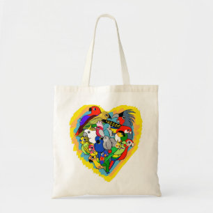 Bolsa Tote Eu coração repito mecanicamente desenhos animados