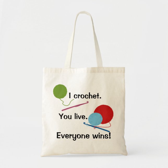 Bolsa Tote Eu Crochet o vivo saco (Frente)