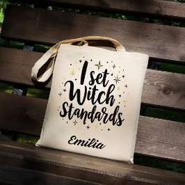 Bolsa Tote Eu Defini Padrões De Bruxa Personalizados De Hallo