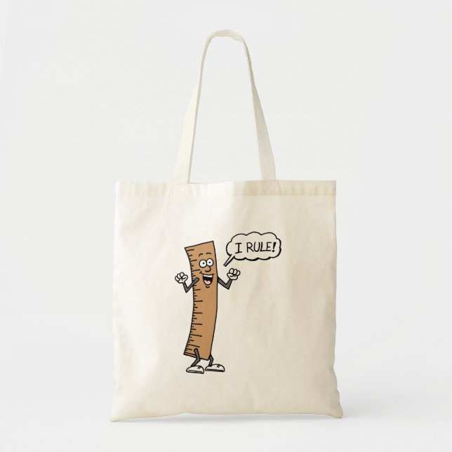 Bolsa Tote Eu dou a regra de um professor de cartoon encantad (Frente)