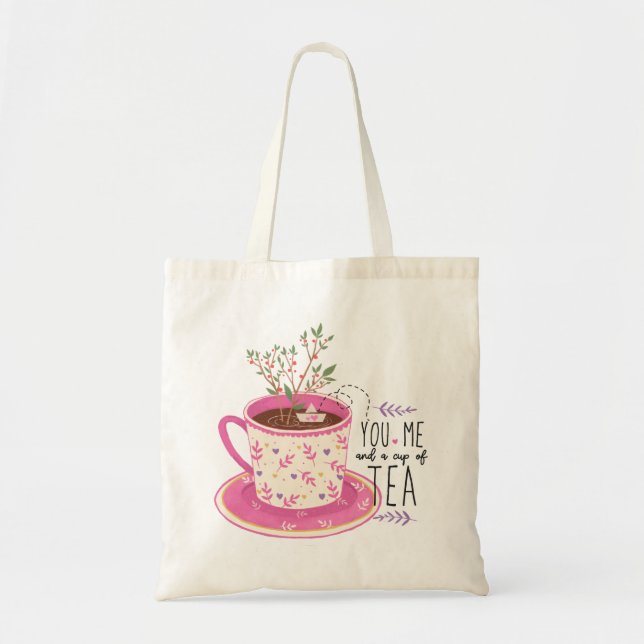 Bolsa Tote Eu E Uma Xícara De Chá. (Frente)