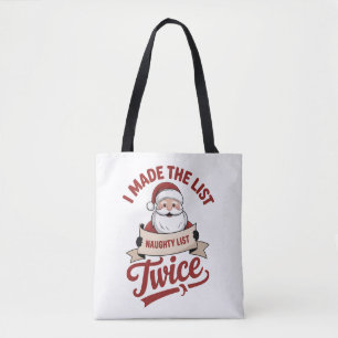 Bolsa Tote Eu Entrei na Lista Duas Vezes Travesso Natal Papai