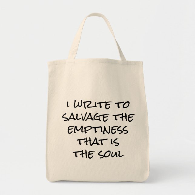 Bolsa Tote Eu Escrevo Saco De Tote De Grocery (Frente)