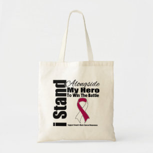 Bolsa Tote Eu estou ao lado de meu herói o cancer principal