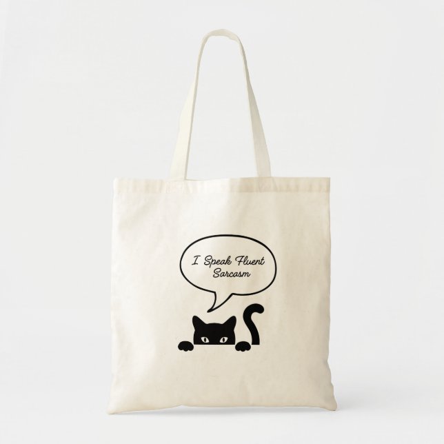 Bolsa Tote Eu Falo Fluent Sarcasm Engraçado Citação (Frente)