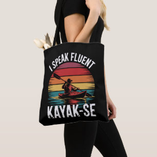 Bolsa Tote Eu Falo Fluente Kayak-Ese Remador Caiaque Vintage