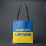 Bolsa Tote Eu fico com a bandeira ucraniana<br><div class="desc">Eu fico com a bandeira ucraniana</div>