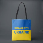 Bolsa Tote Eu fico com a bandeira ucraniana<br><div class="desc">Eu fico com a bandeira ucraniana</div>