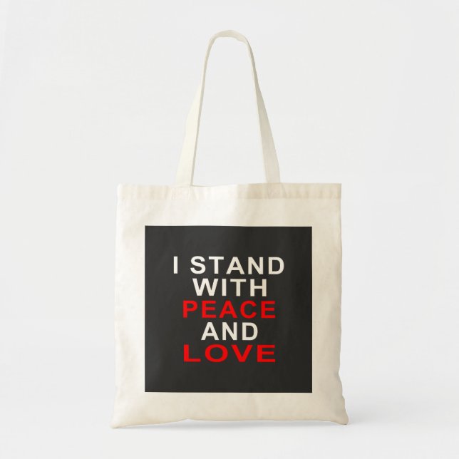 BOLSA TOTE EU FICO COM A PAZ E O AMOR (Frente)