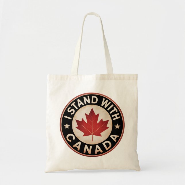 Bolsa Tote Eu fico com o Canadá (Frente)
