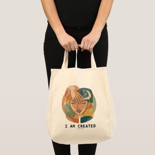 Bolsa Tote EU FUI CRIADO - Inspirado em Gênesis (Frente (produto))