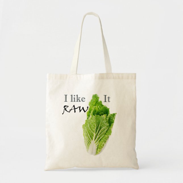 Bolsa Tote Eu gosto d saco de compras cru do Vegan da sacola (Frente)