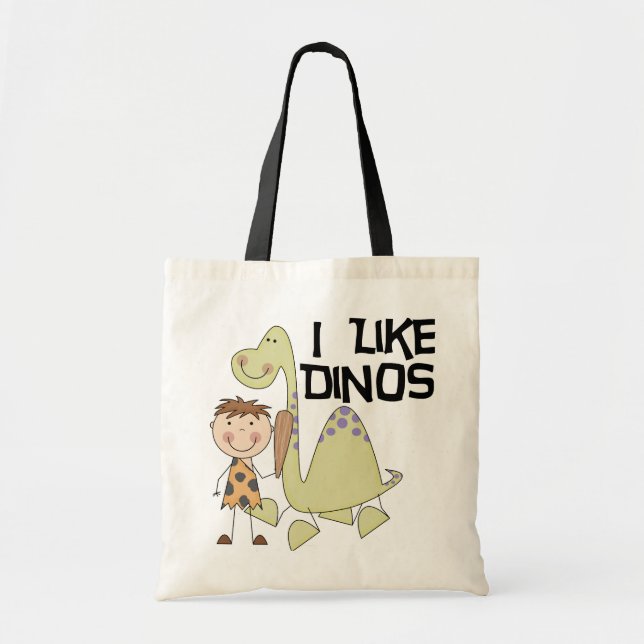 Bolsa Tote Eu gosto de Dinos - camiseta e presentes do menino (Frente)