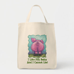 Bolsa Tote Eu gosto do porco bonito dos bumbuns do porco