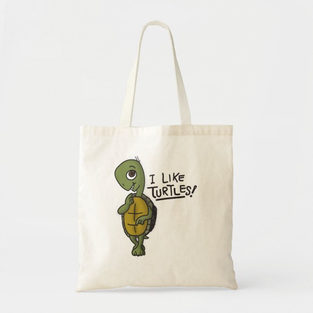 Bolsa Tote Eu gosto do saco das tartarugas (Frente)
