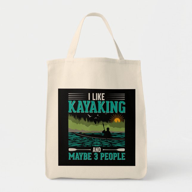 Bolsa Tote Eu Gosto Mais De Kayaking Do Que De Pessoas (Frente)