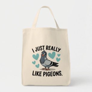 Bolsa Tote Eu gosto muito de pombos