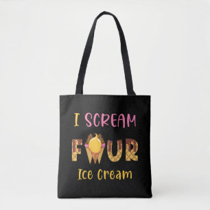 Bolsa Tote Eu Gritar Quatro Crianças Sorvetes Garotinha Quart