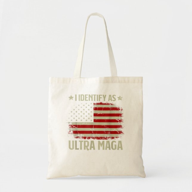 Bolsa Tote Eu Identifico-Me Como O Patriótico Bandeira Americ (Frente)