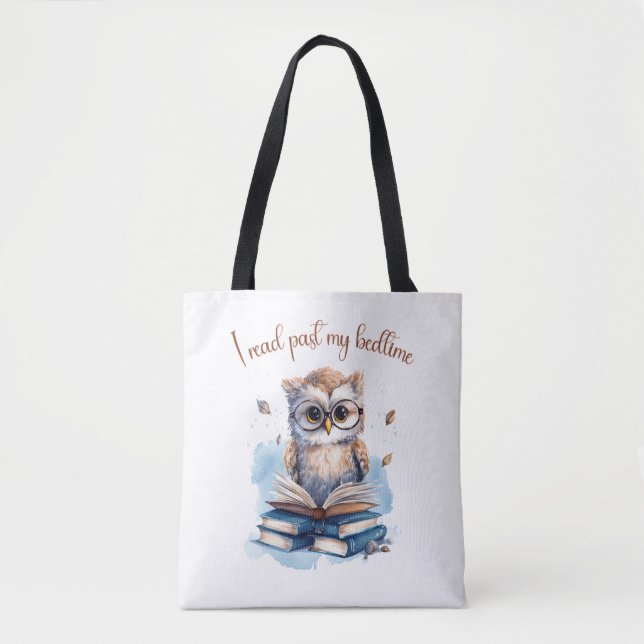 Bolsa Tote Eu leio além da minha hora de dormir  (Frente)