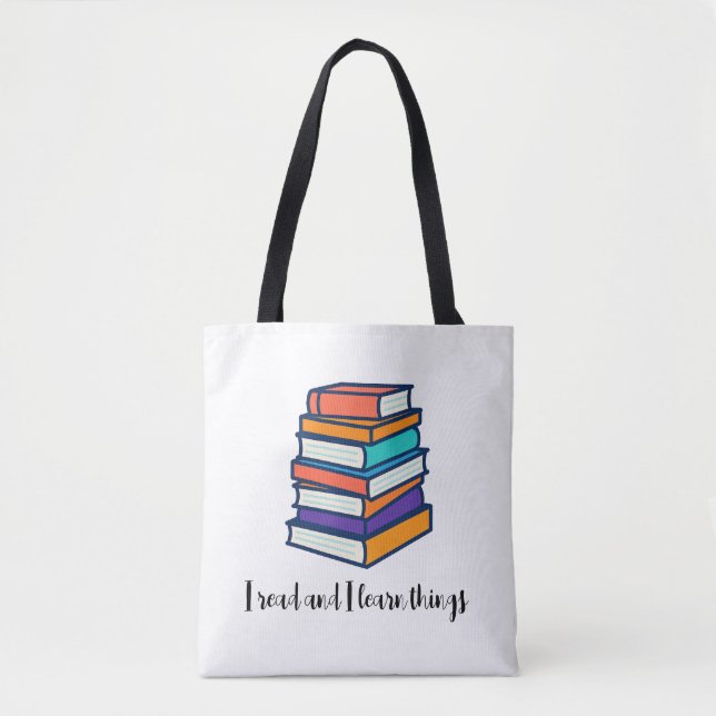 Bolsa Tote Eu leio e aprendo coisas (Frente)