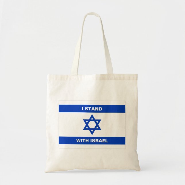 Bolsa Tote Eu mantenho com Israel um texto personalizado band (Frente)