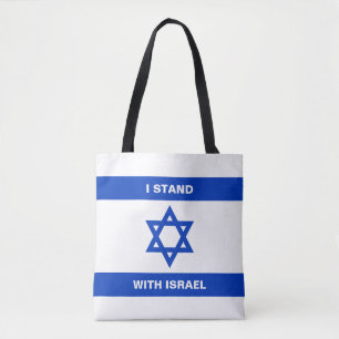 Bolsa Tote Eu mantenho com Israel um texto personalizado band
