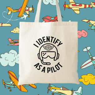 Bolsa Tote Eu Me Identifico Como Um Piloto, Humor, Citação, M