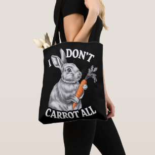 Bolsa Tote Eu Não Cenoura Tudo Coelho De Páscoa Engraçado Bun