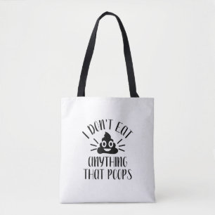 Bolsa Tote Eu não como nada que cocô, Vegan