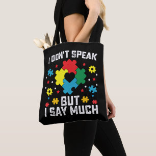 Bolsa Tote Eu Não Falo Mas Digo Muito Conscientização sobre A