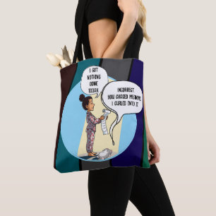 Bolsa Tote Eu Não Fiz Nada Hoje Humor de Gato