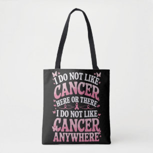 Bolsa Tote Eu Não Gosto De Cancer Aqui Ou Lá