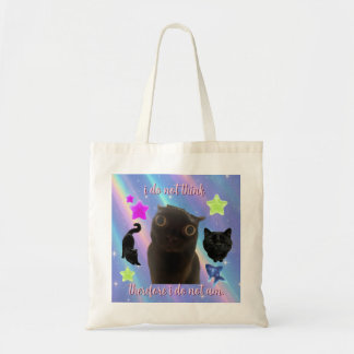 Bolsa Tote Eu não penso sacola de tote meme de gato