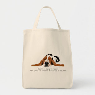 Bolsa Tote Eu não posso falar o cão de Basset