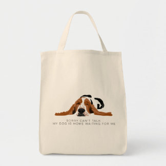 Bolsa Tote Eu não posso falar o cão de Basset