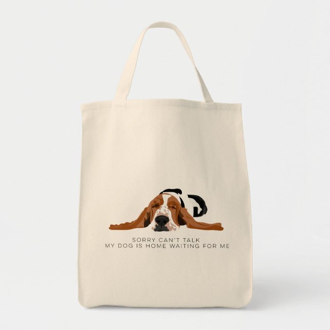 Bolsa Tote Eu não posso falar o cão de Basset (Frente)