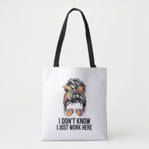 Bolsa Tote Eu Não Sei Eu Só Trabalho Aqui Citações Engraçadas