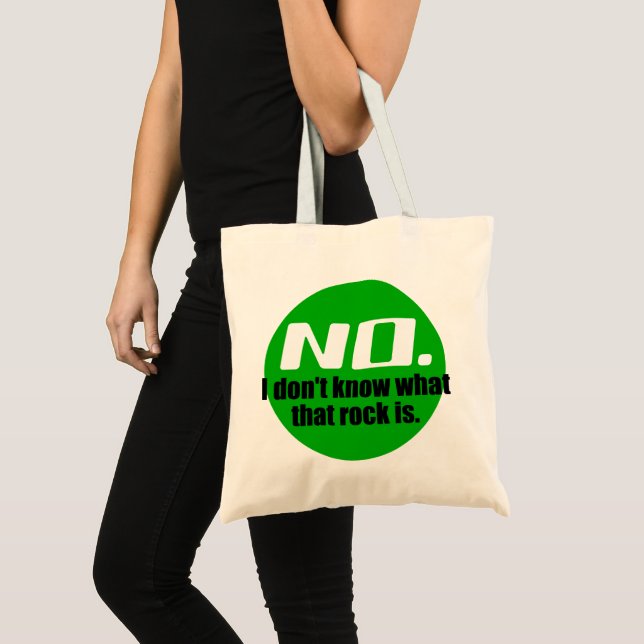 Bolsa Tote Eu não sei o que é essa rocha (verde) (Frente (produto))