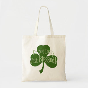 Bolsa Tote Eu não sou a Sorte Bênçida Design de Shamrock