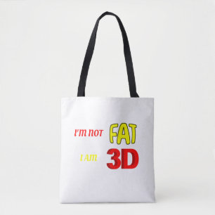 Bolsa Tote Eu não sou gordo Eu sou 3D, meme engraçado