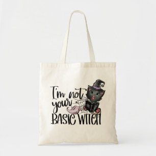 Bolsa Tote Eu não sou sua bruxa básica   Bruxo Negro