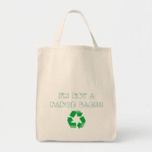 Bolsa Tote Eu não sou um saco de papel, recicl